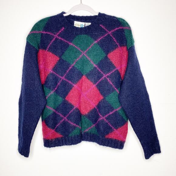Vintage Paul Harris Design Argyle Knit Sweater - Picture 1 of 4